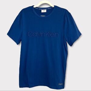 Calvin Klein Men’s Sleepwear Blue Short Sleeve Logo Tee Size Small
